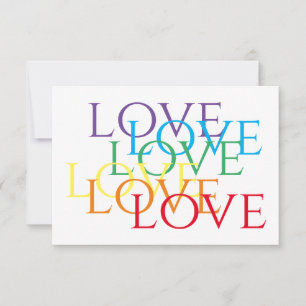 REGENBOGEN LIEBE 3,5x5 Flachkarte Mitteilungskarte