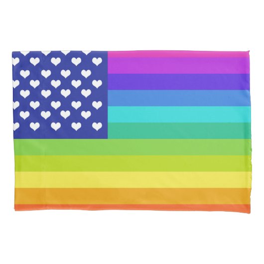 Regenbogen-Liebe-amerikanische Flagge Kissenbezug (Vorderseite)