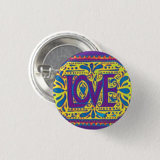 Regenbogen-Liebe Button (Vorne & Hinten)