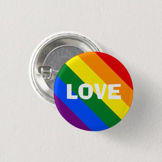 Regenbogen-Liebe-Button Button (Vorne & Hinten)