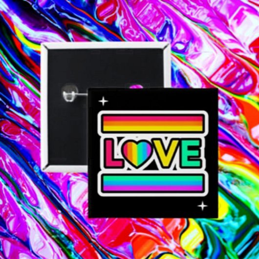 Regenbogen-Liebe-Button Button