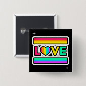 Regenbogen-Liebe-Button Button (Vorne & Hinten)