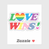 Regenbogen Liebe Gewinnt Herz LGBT Aufkleber (Blatt)