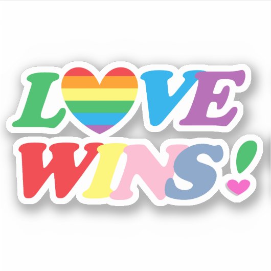 Regenbogen Liebe Gewinnt Herz LGBT Aufkleber (Vorderseite)
