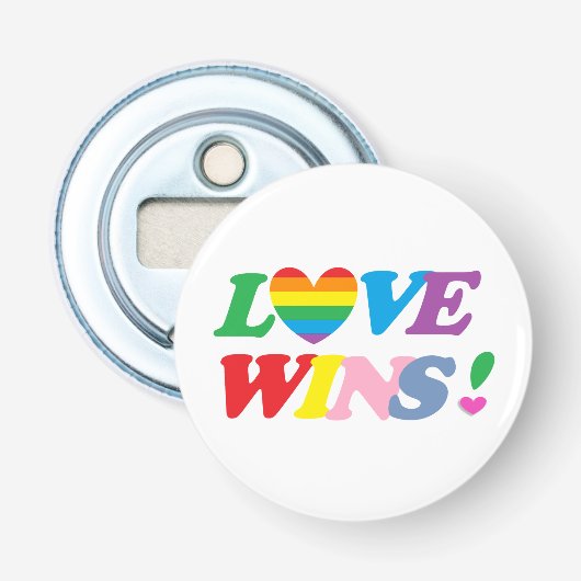 Regenbogen Liebe Gewinnt Pride Herz LGBT Flaschenöffner (Vorderseite)