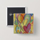 Regenbogen-Liebe Herz Lapel-Stift oder -Tasten Button (Vorne & Hinten)