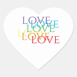 REGENBOGEN LIEBE Herz Sticker