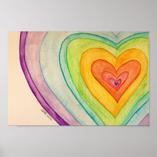 Regenbogen-Liebe Hörermalerei Art Poster Prints (Vorne)