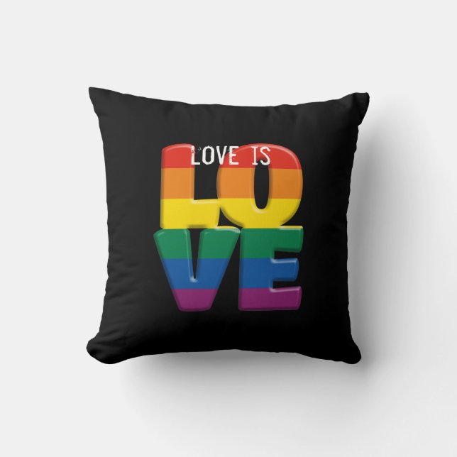 Regenbogen-Liebe Kissen (Vorderseite)
