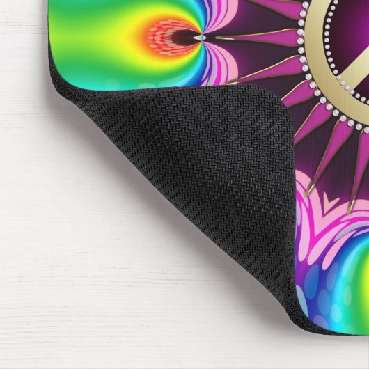 Regenbogen-Liebe-Licht-Friedenszeichen Mousepad (Ecke)