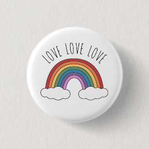 Regenbogen Liebe Liebe Liebe Button