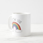Regenbogen Liebe Liebe Liebe Kaffeetasse (Vorderseite Links)