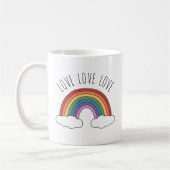 Regenbogen Liebe Liebe Liebe Kaffeetasse (Links)