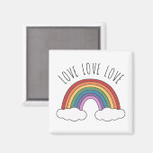 Regenbogen Liebe Liebe Liebe Magnet (Vorderseite/Rückseite)