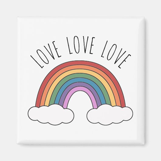 Regenbogen Liebe Liebe Liebe Magnet (Vorne)