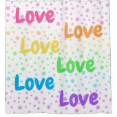 Regenbogen-Liebe, Liebe und Dots-Duschvorhang Duschvorhang (Vorderseite)