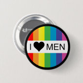 Regenbogen-Liebe. Männer des Herzens I Button (Vorne & Hinten)