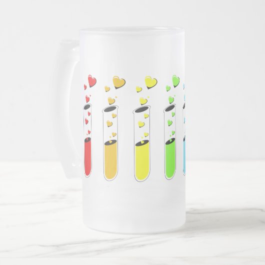 Regenbogen-Liebe Mattglas Bierglas (Vorderseite Links)