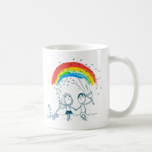 Regenbogen-Liebe-Paar-Tasse zusammen herstellen Kaffeetasse
