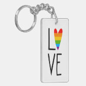 Regenbogen-Liebe Schlüsselanhänger (Vorderseite links)