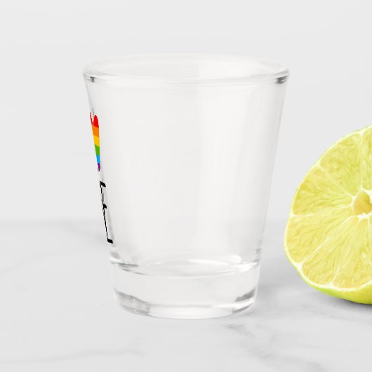 Regenbogen-Liebe Schnapsglas (Rechts)