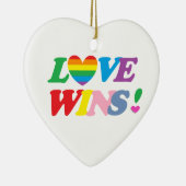 Regenbogen Liebe Siegt! LGBT Keramik Ornament (Rechts)