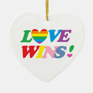 Regenbogen Liebe Siegt! LGBT Keramik Ornament