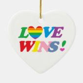 Regenbogen Liebe Siegt! LGBT Keramik Ornament (Hinten)