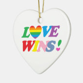 Regenbogen Liebe Siegt! LGBT Keramik Ornament (Links)