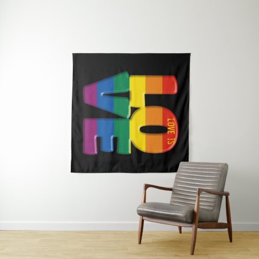 Regenbogen-Liebe Wandteppich (Beispiel (Horizontal))