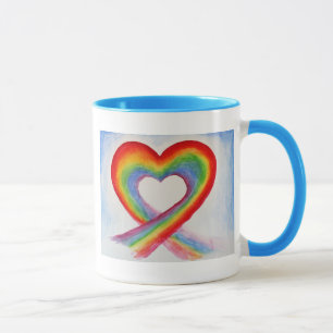REGENBOGEN-LIEBES-HERZ-KOFFEETASSE TASSE