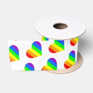 Regenbogen-Liebhaber-Herzen Satinband