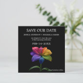 🌈 Regenbogen-Lilie Save the Date — Quadratisch (Stehend Vorderseite)