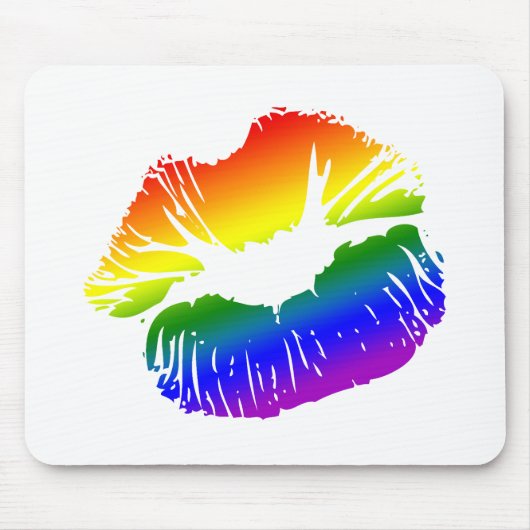 Regenbogen-Lippen 1 Mousepad (Vorne)