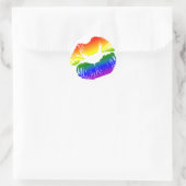 Regenbogen-Lippen 1 Runder Aufkleber (Tasche)