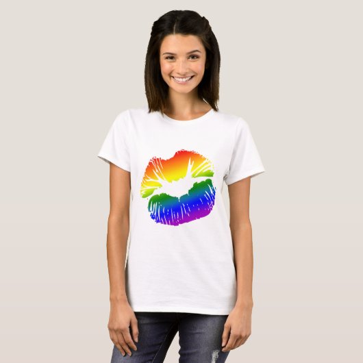 Regenbogen-Lippen 1 T-Shirt (Vorne ganz)