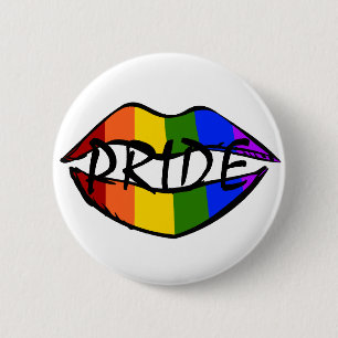 Regenbogen-Lippen Button