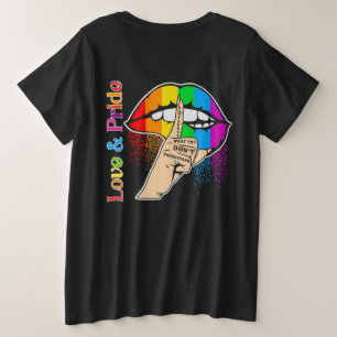 Regenbogen-Lippen Lgbt-Stolz Große Größe T-Shirt