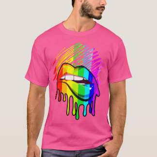 Regenbogen Lippen LGBTQ LGBT-Preis Monat Regenboge T-Shirt