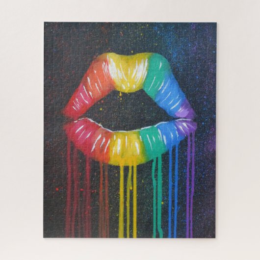 Regenbogen-Lippen Puzzle (Vertikal)
