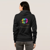 Regenbogen-Lippen VA VA Voom Hoodie (Schwarz voll)