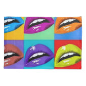 Regenbogen-Lippenkunst Nouveau Pop-Art Kissenbezug (Rückseite)