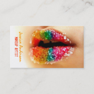 Regenbogen-Lippenstift-Maskenbildner Visitenkarte
