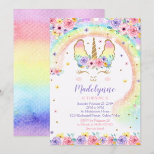 Regenbogen-Llamacorn-Einladung - Llamacorn Einladung