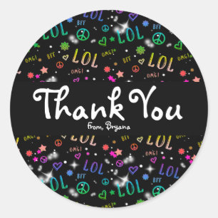 Regenbogen LOL Geburtstagsfeier Favor Sticker für 