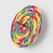 Regenbogen Lollipop Runde Wanduhr (Winkel)
