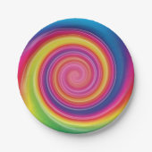 Regenbogen Lollypop bunter Strudel Pappteller (Vorderseite)