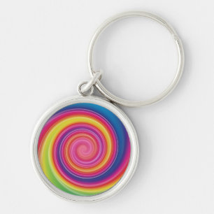 Regenbogen Lollypop bunter Strudel Schlüsselanhänger