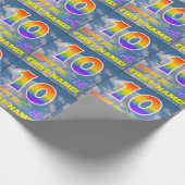Regenbogen-Look "10" & "GLÜCKLICHER GEBURTSTAG", W Geschenkpapier (Ecke)