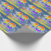 Regenbogen-Look "13" & "GLÜCKLICHER GEBURTSTAG", W Geschenkpapier (Ecke)